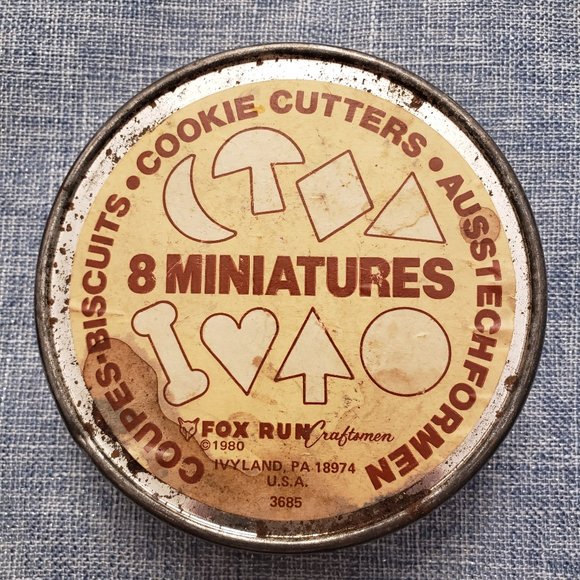 Fox Run Other - Mini Cookie Cutters in a Tin Set of 8